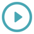 Teal play button icon representing video content on dental website.